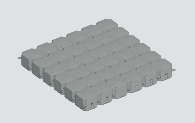 Render of a modular cube platform