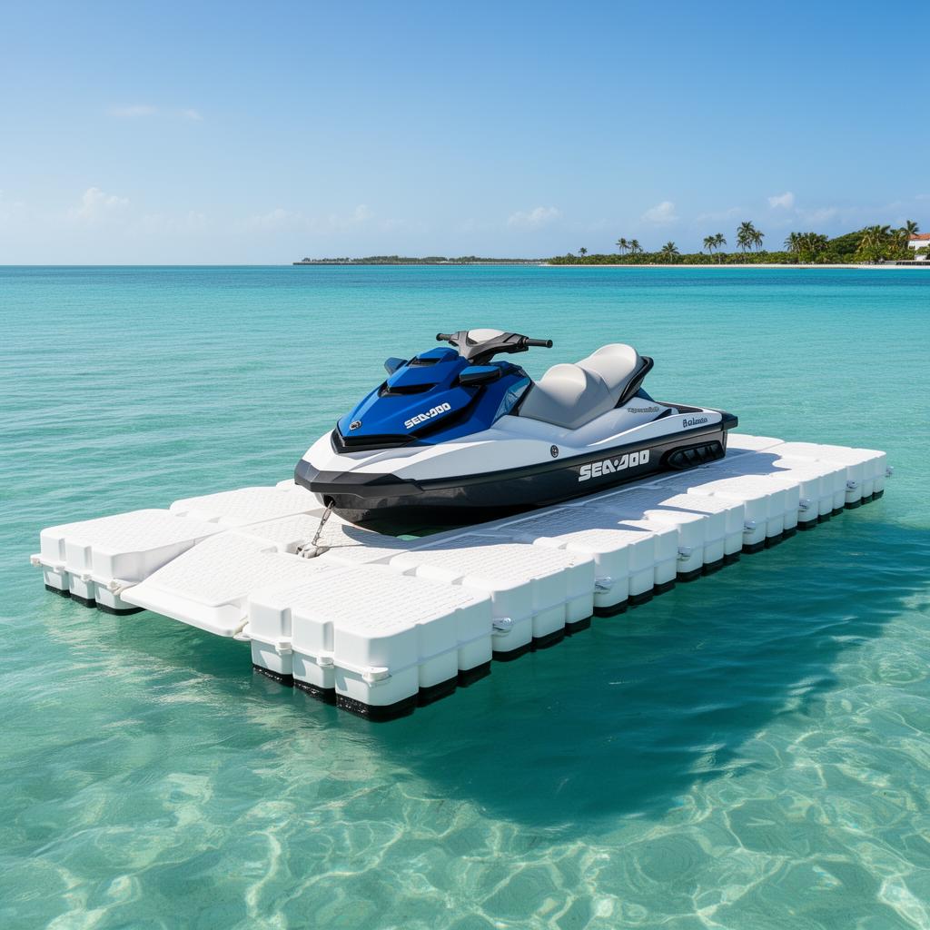 Single jet ski floating dock