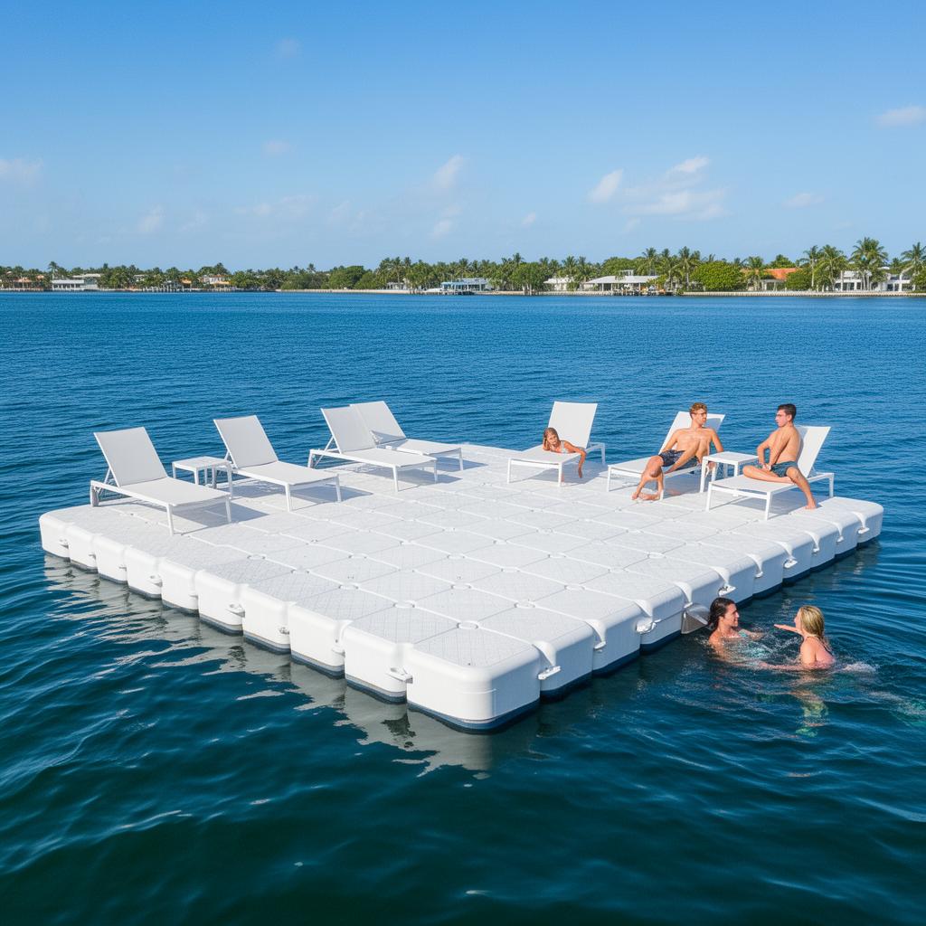 Two jet ski floating dock layout