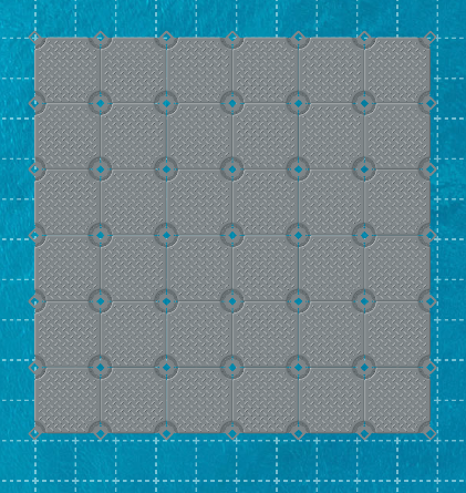 Top-down view of modular swim platform